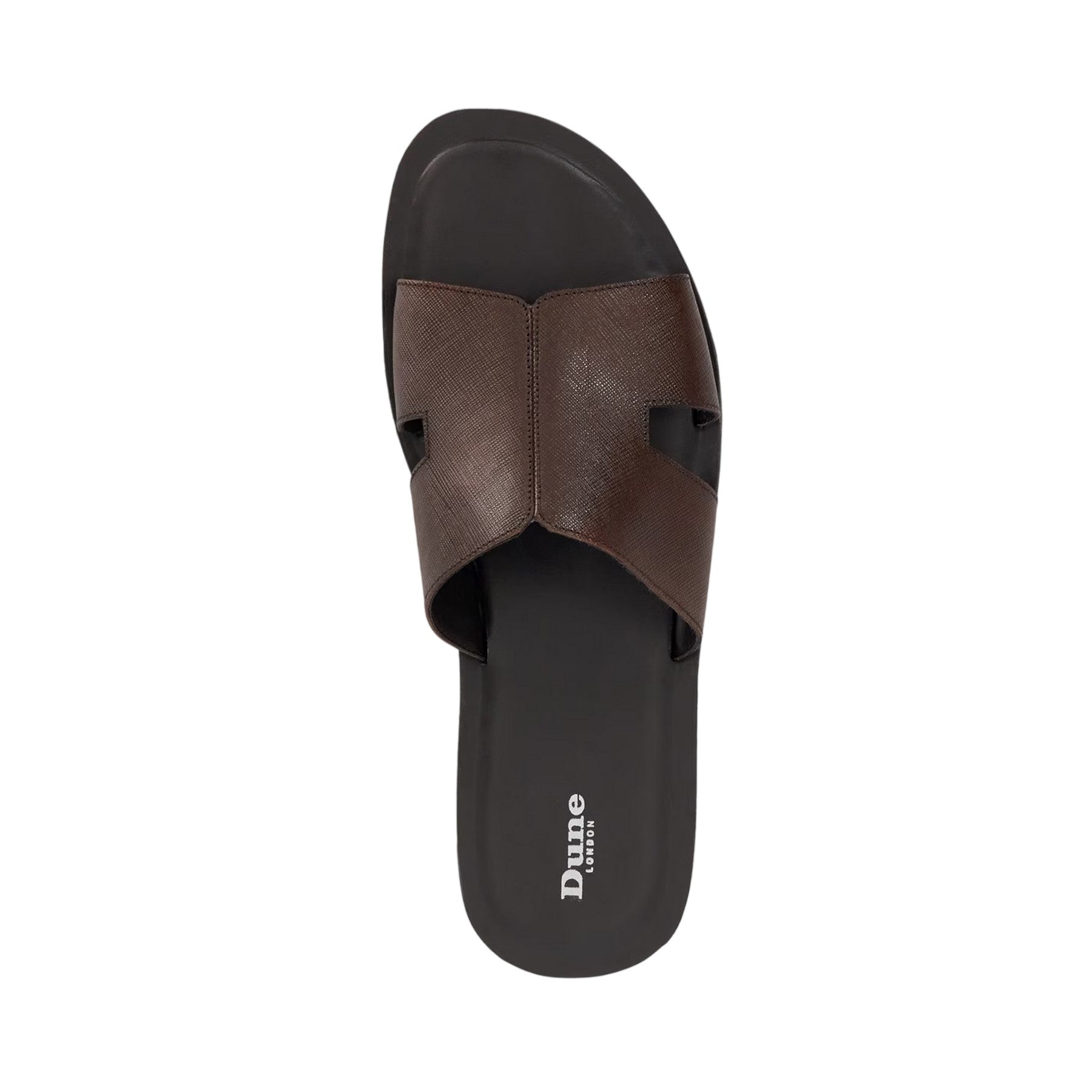 Brown - Lifestyle - Dune London Mens Itos Leather Flat Slides