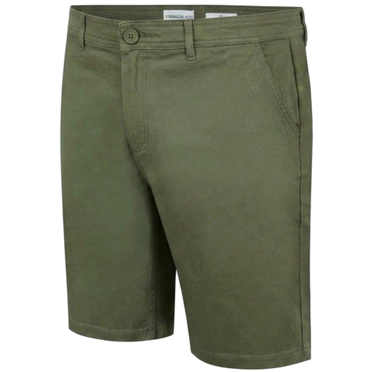 Khaki Green - Side - SoulCal Mens Chino Shorts