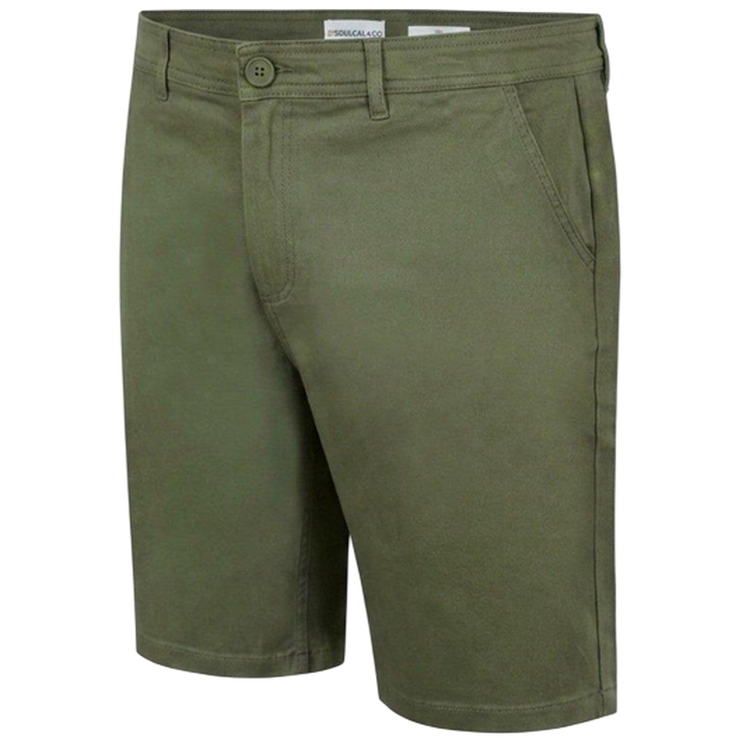 Khaki Green - Side - SoulCal Mens Chino Shorts