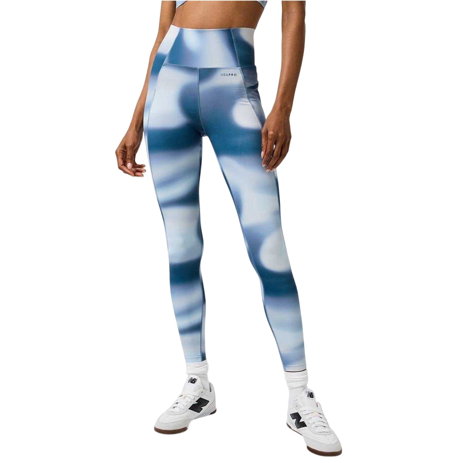 Blue - Side - USA Pro Womens-Ladies Core Leggings