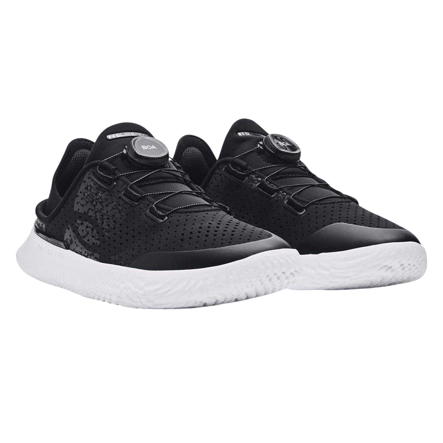 Black - Pack Shot - Under Armour Unisex Adult UA Slipspeed Leather BOA Lacing System Trainers