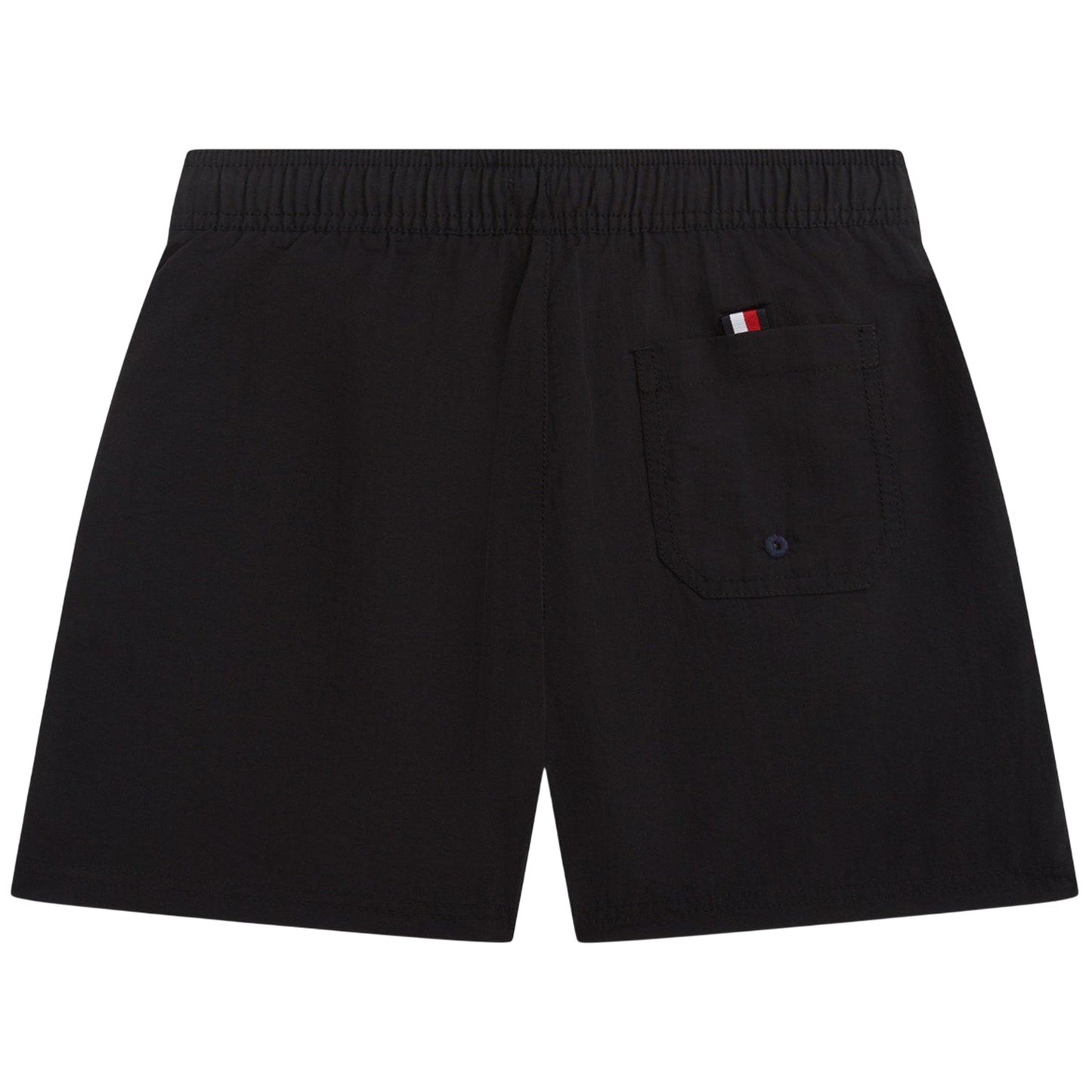 Black - Back - Tommy Hilfiger Childrens-Kids Logo Nylon Swim Shorts
