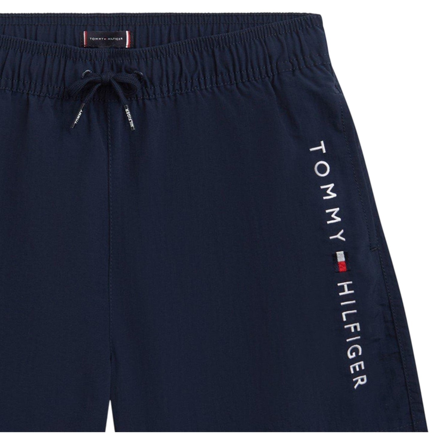 Night Navy - Side - Tommy Hilfiger Childrens-Kids Logo Nylon Swim Shorts
