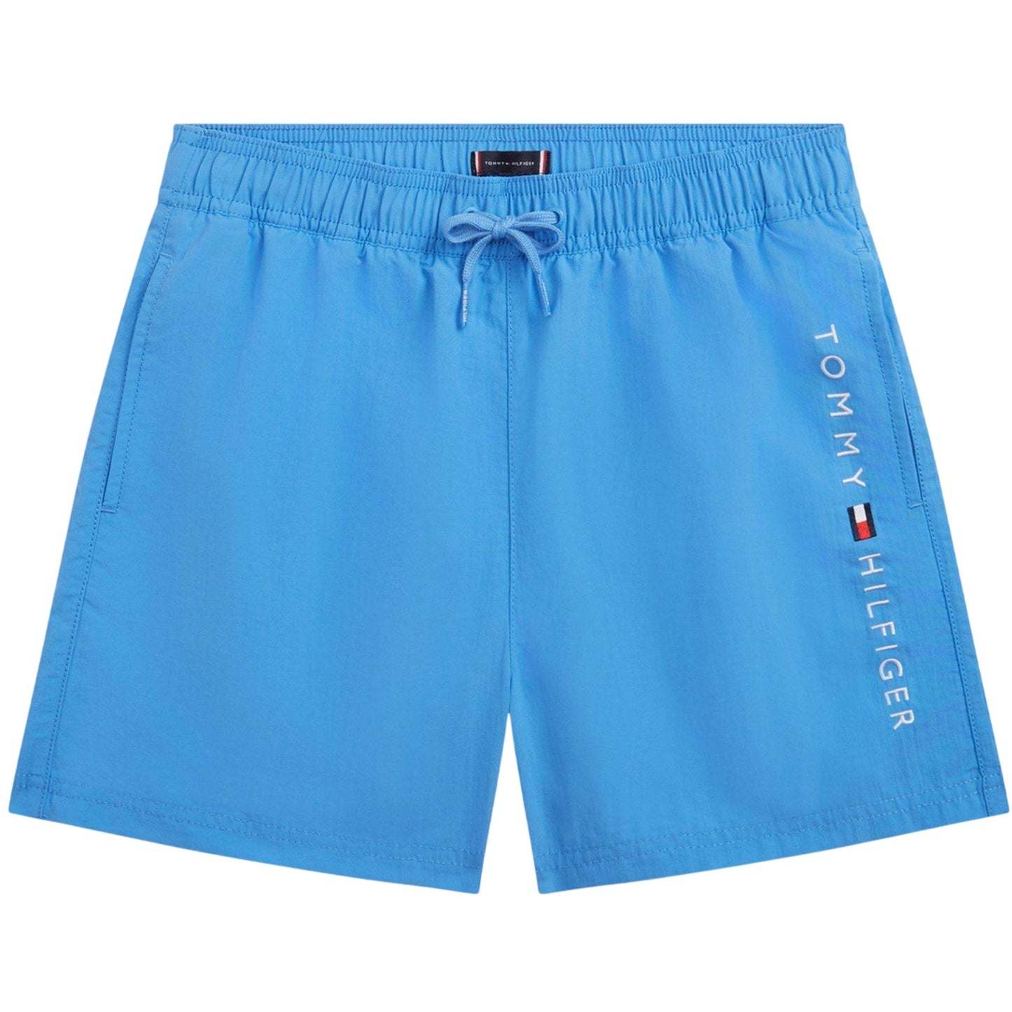 Copen Blue - Front - Tommy Hilfiger Childrens-Kids Logo Nylon Swim Shorts