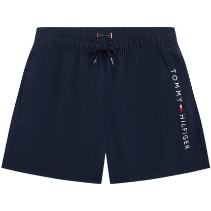 Night Navy - Front - Tommy Hilfiger Childrens-Kids Logo Nylon Swim Shorts
