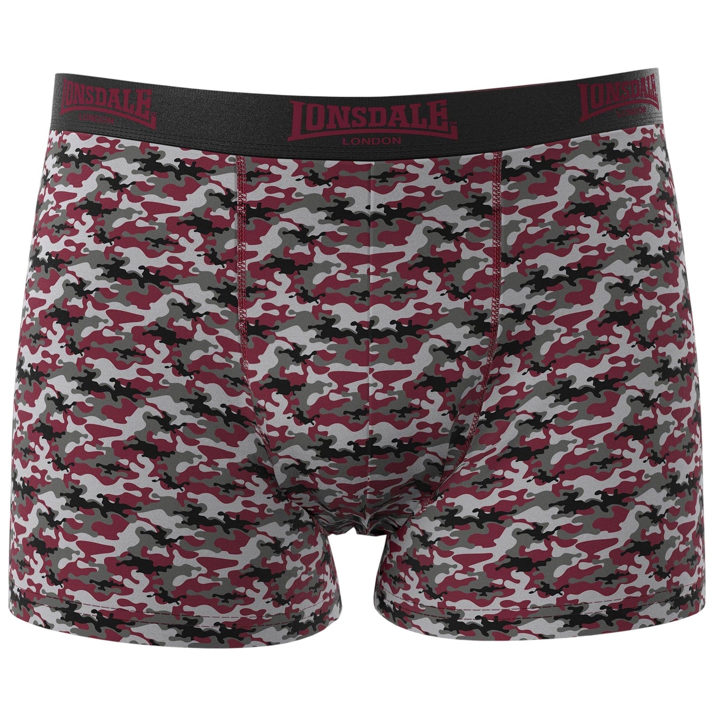 Rust-Black - Back - Lonsdale Mens Camo Boxer Briefs (Pack of 2)
