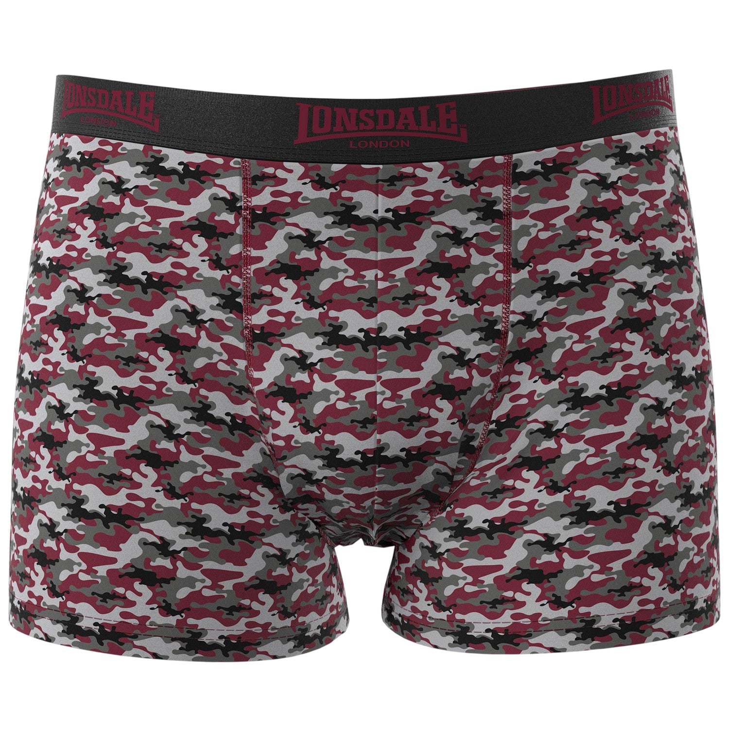 Rust-Black - Back - Lonsdale Mens Camo Boxer Briefs (Pack of 2)
