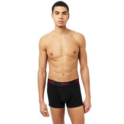 Rust-Black - Lifestyle - Lonsdale Mens Camo Boxer Briefs (Pack of 2)
