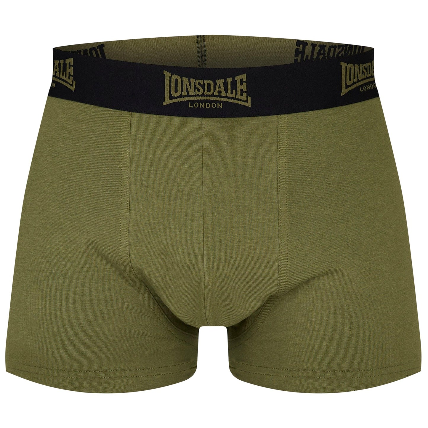 Khaki - Side - Lonsdale Mens Camo Boxer Briefs (Pack of 2)