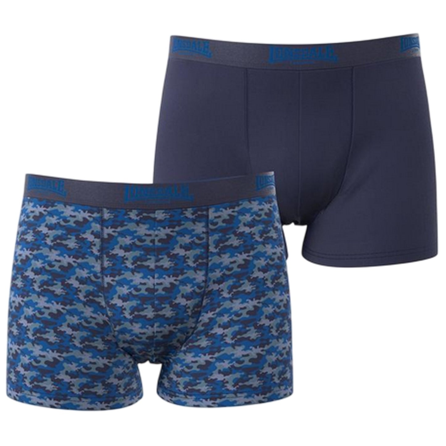 Navy - Front - Lonsdale Mens Camo Boxer Briefs (Pack of 2)