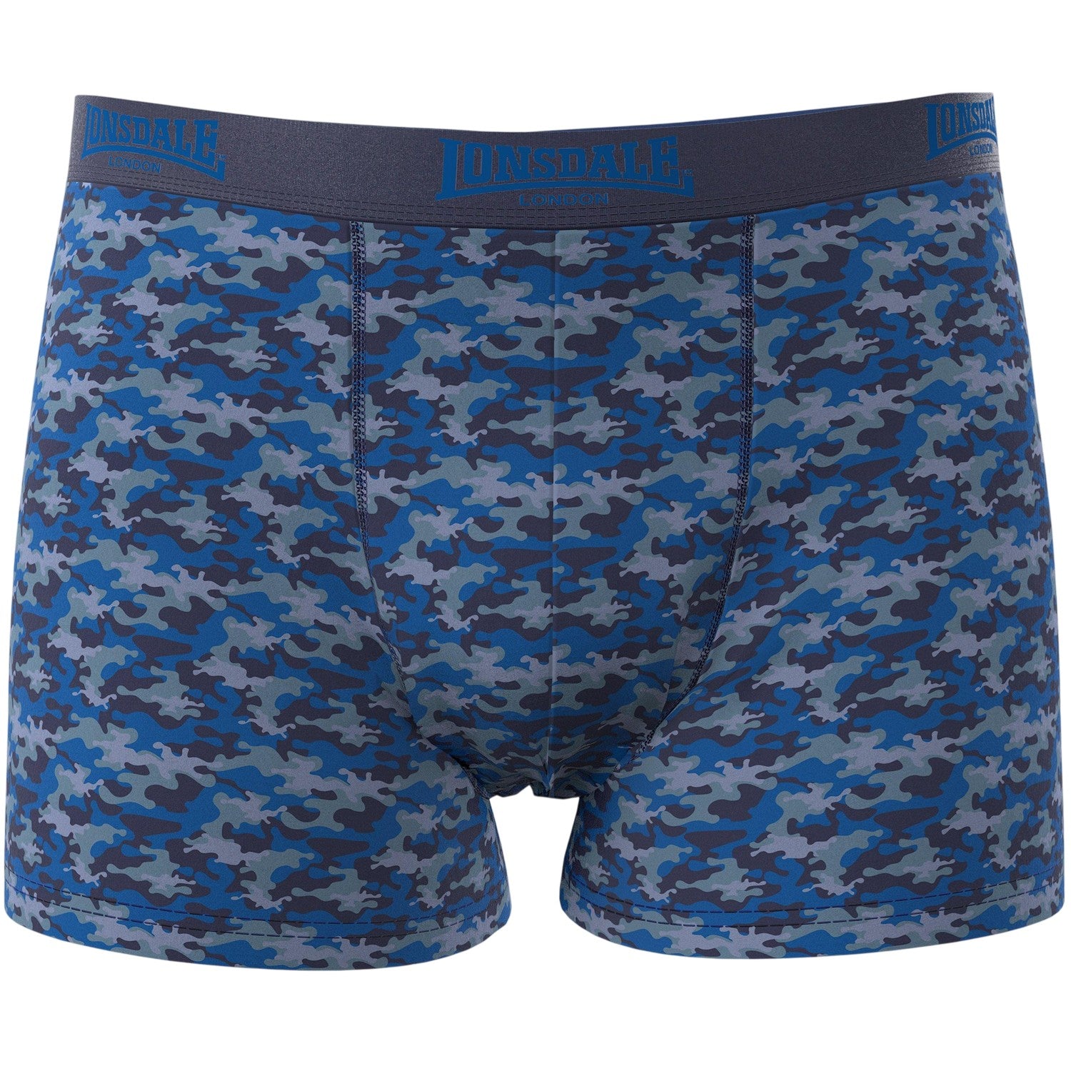 Navy - Back - Lonsdale Mens Camo Boxer Briefs (Pack of 2)