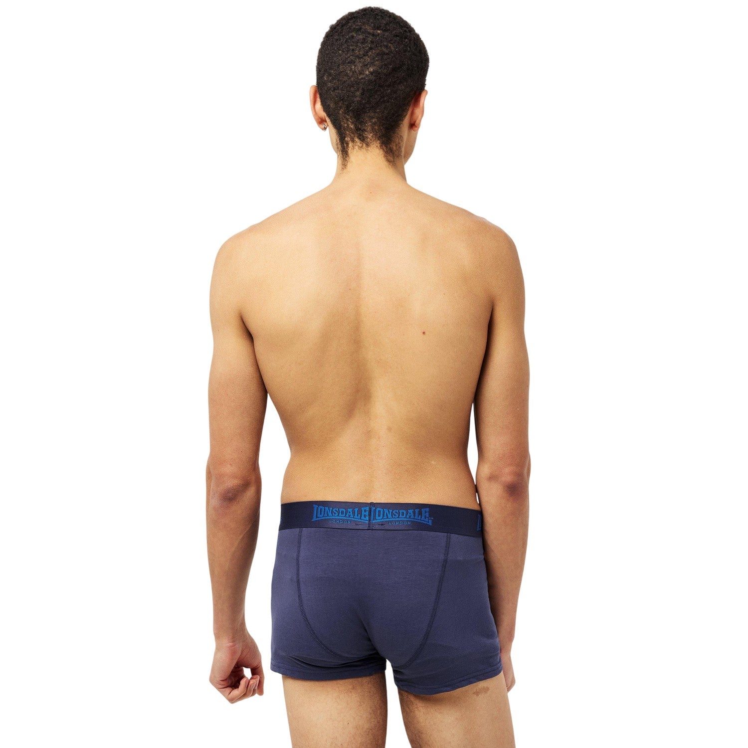 Navy - Pack Shot - Lonsdale Mens Camo Boxer Briefs (Pack of 2)