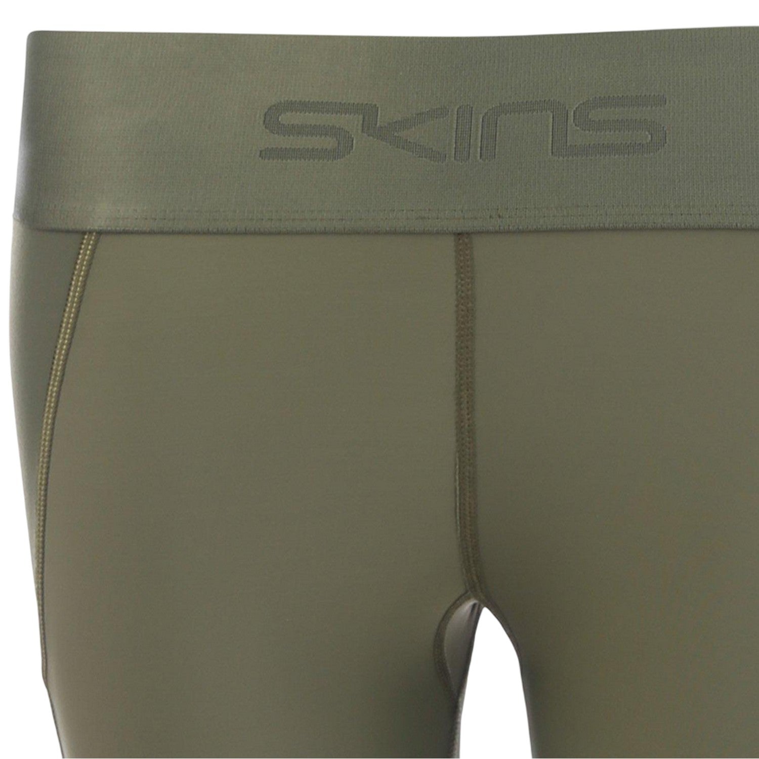 Khaki Green - Side - Skins Womens-Ladies Series-3 Compression Shorts