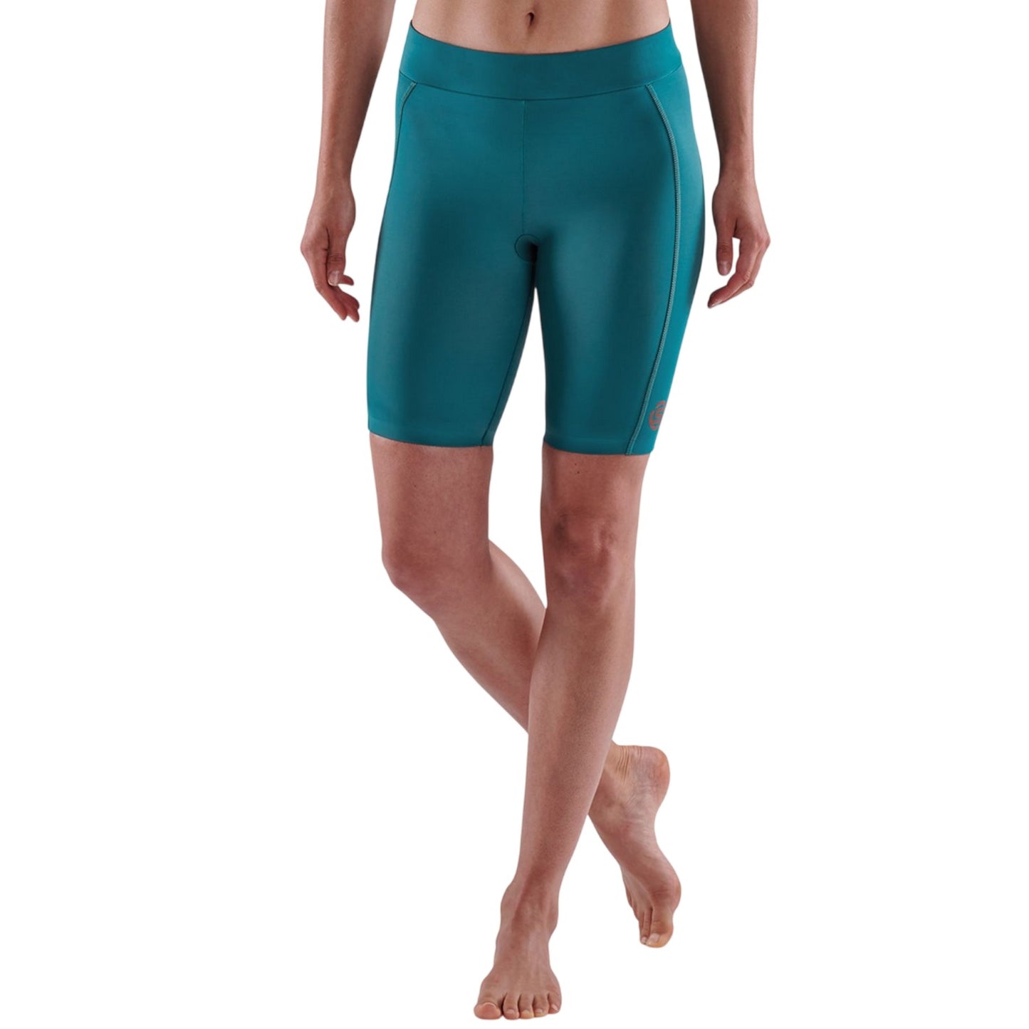 Teal Blue - Front - Skins Womens-Ladies Series-3 Compression Shorts
