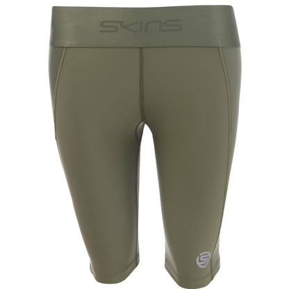 Khaki Green - Front - Skins Womens-Ladies Series-3 Compression Shorts
