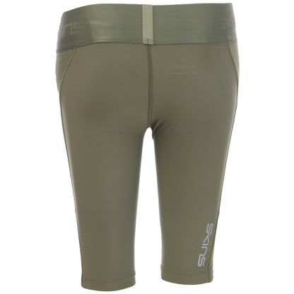 Khaki Green - Back - Skins Womens-Ladies Series-3 Compression Shorts