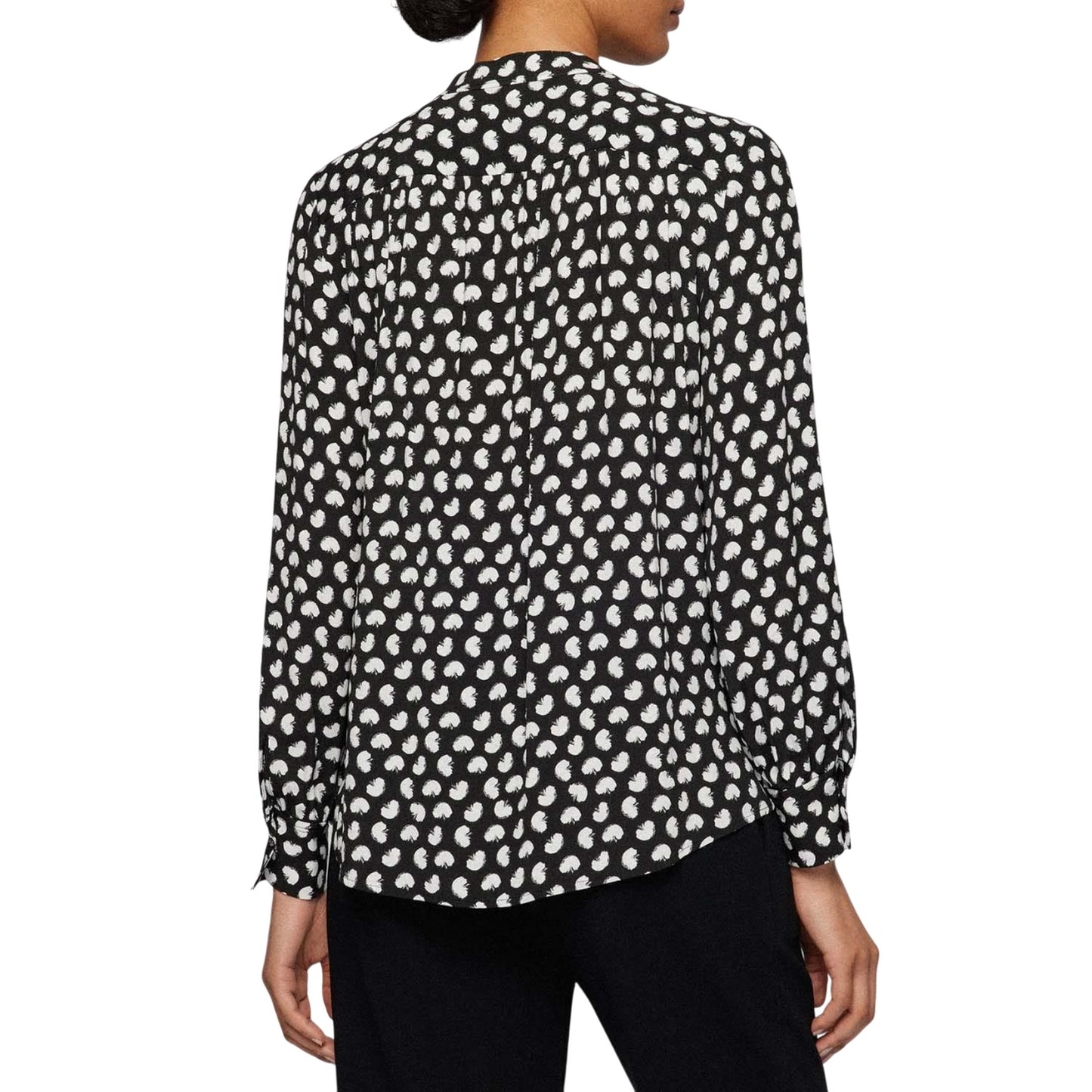 Black-White - Back - Hugo Boss Womens-Ladies Banora17 Blouse