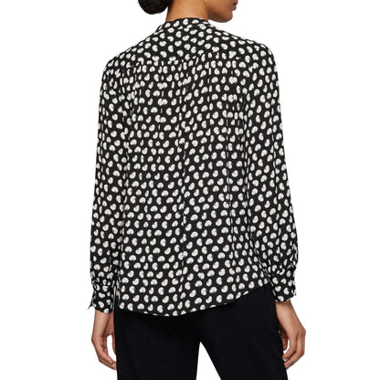 Black-White - Back - Hugo Boss Womens-Ladies Banora17 Blouse