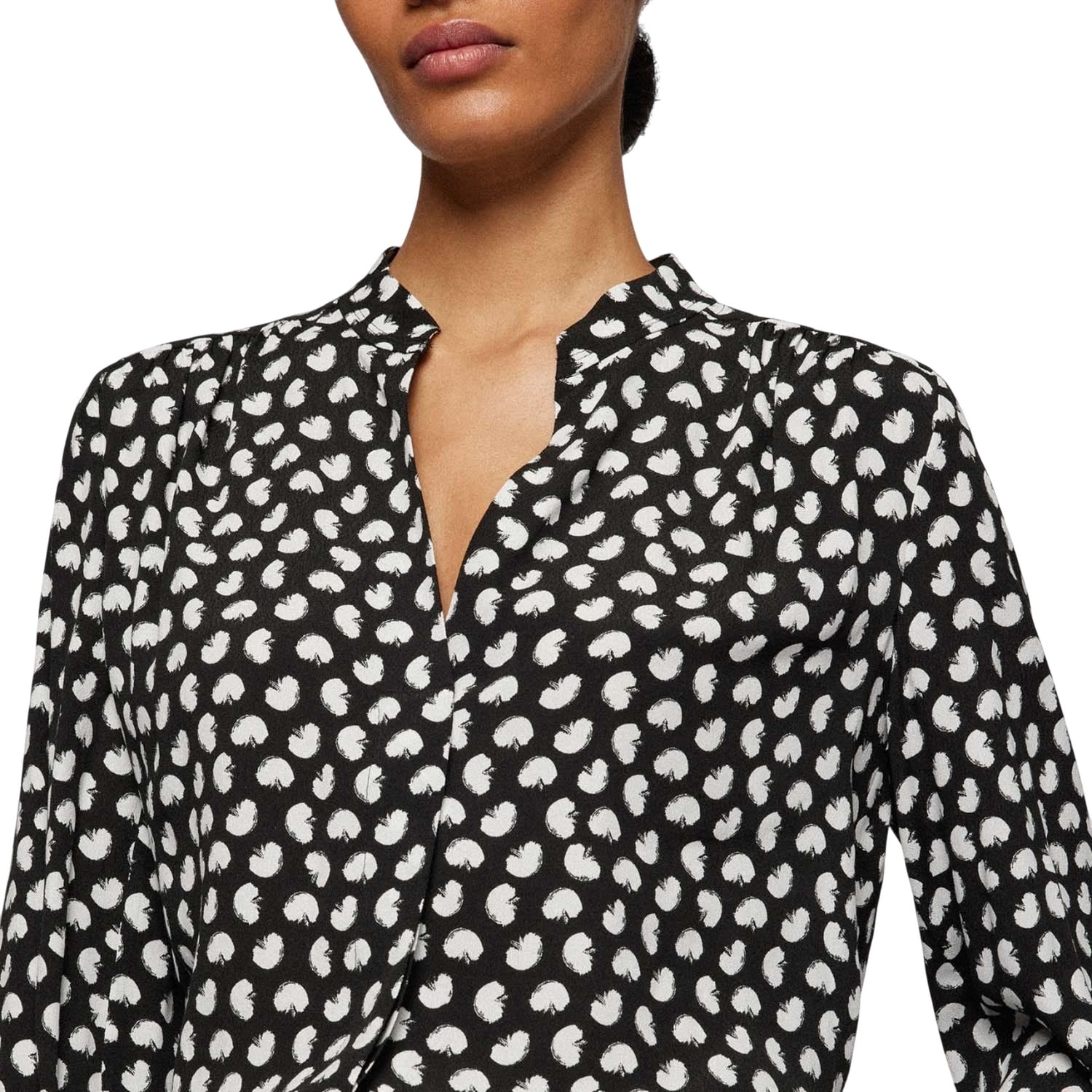 Black-White - Lifestyle - Hugo Boss Womens-Ladies Banora17 Blouse