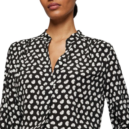 Black-White - Lifestyle - Hugo Boss Womens-Ladies Banora17 Blouse