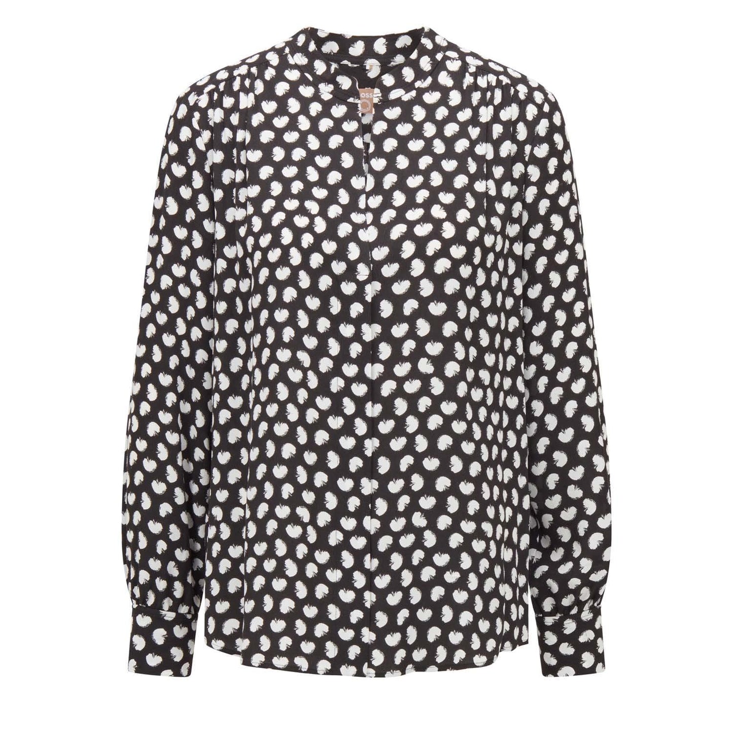 Black-White - Front - Hugo Boss Womens-Ladies Banora17 Blouse
