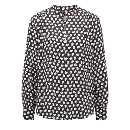 Black-White - Front - Hugo Boss Womens-Ladies Banora17 Blouse