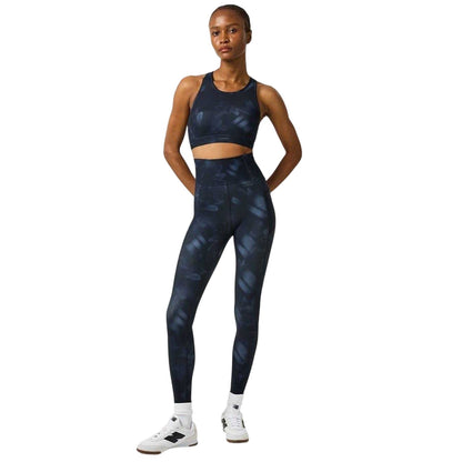 Navy - Close up - USA Pro Womens-Ladies Core Floral Leggings