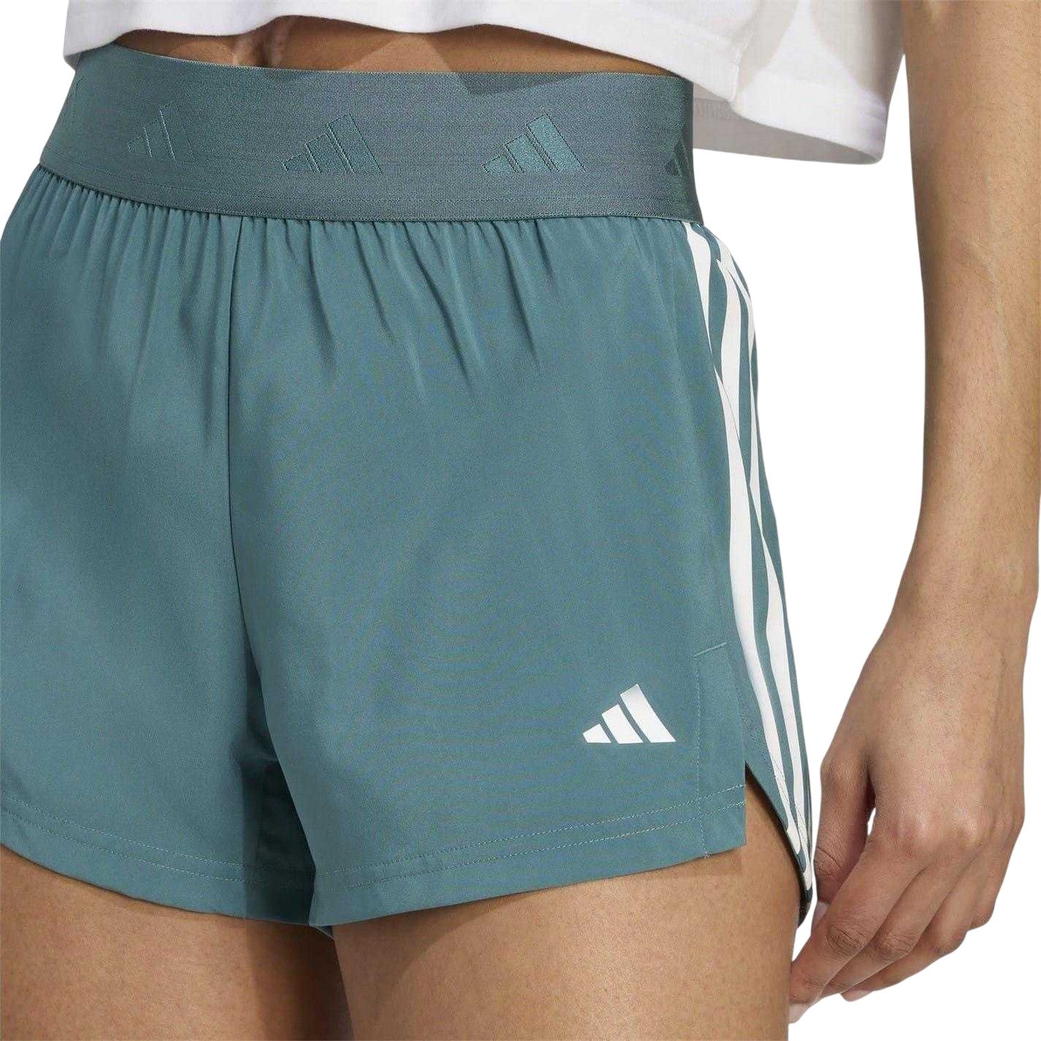 Teal - Side - Adidas Womens-Ladies Hyglm Shorts