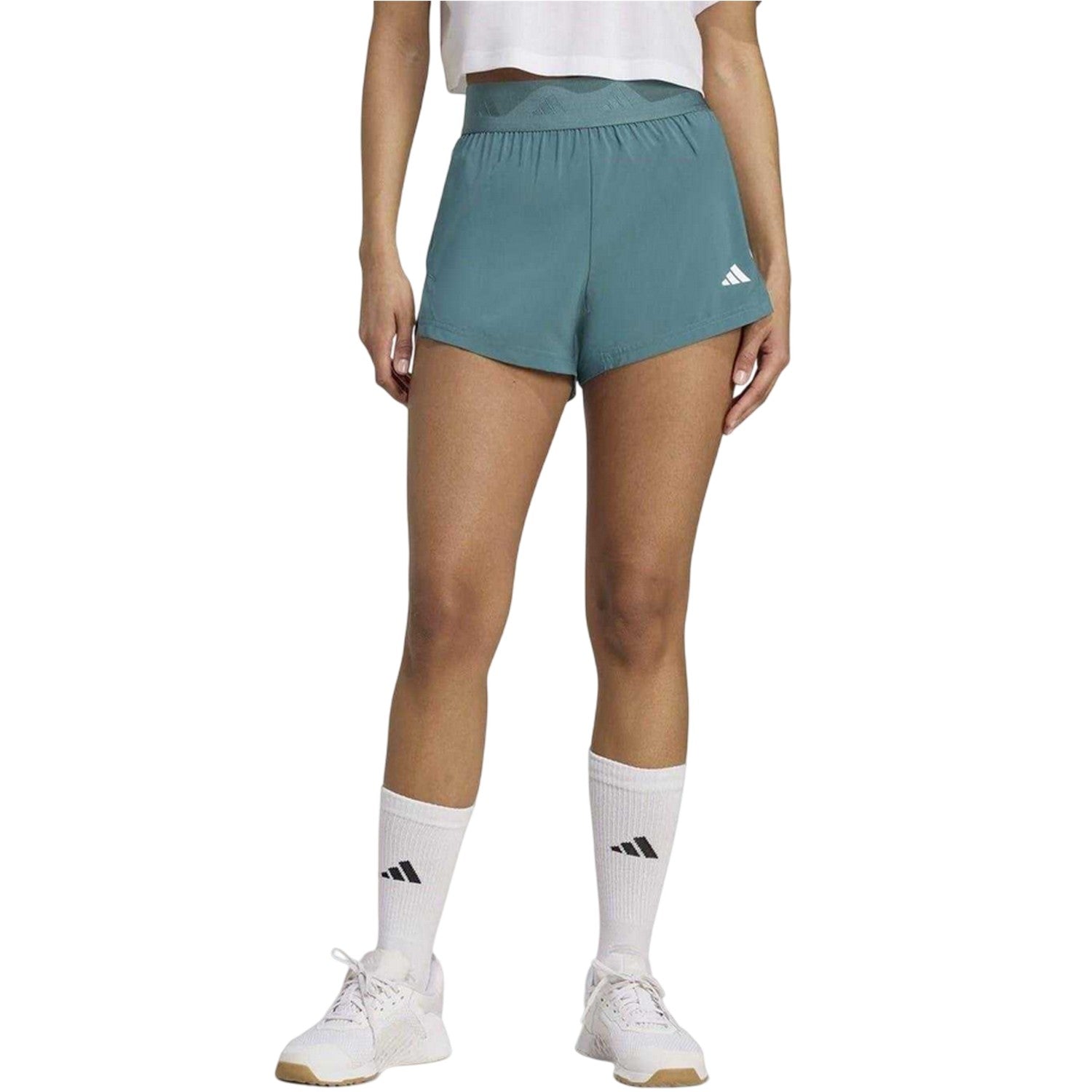 Teal - Pack Shot - Adidas Womens-Ladies Hyglm Shorts
