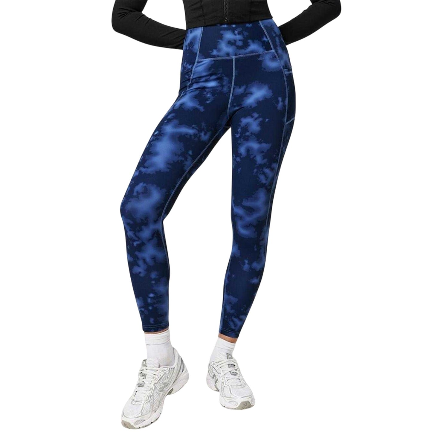 Navy Blue - Side - USA Pro Womens-Ladies Core Acid High Rise Leggings