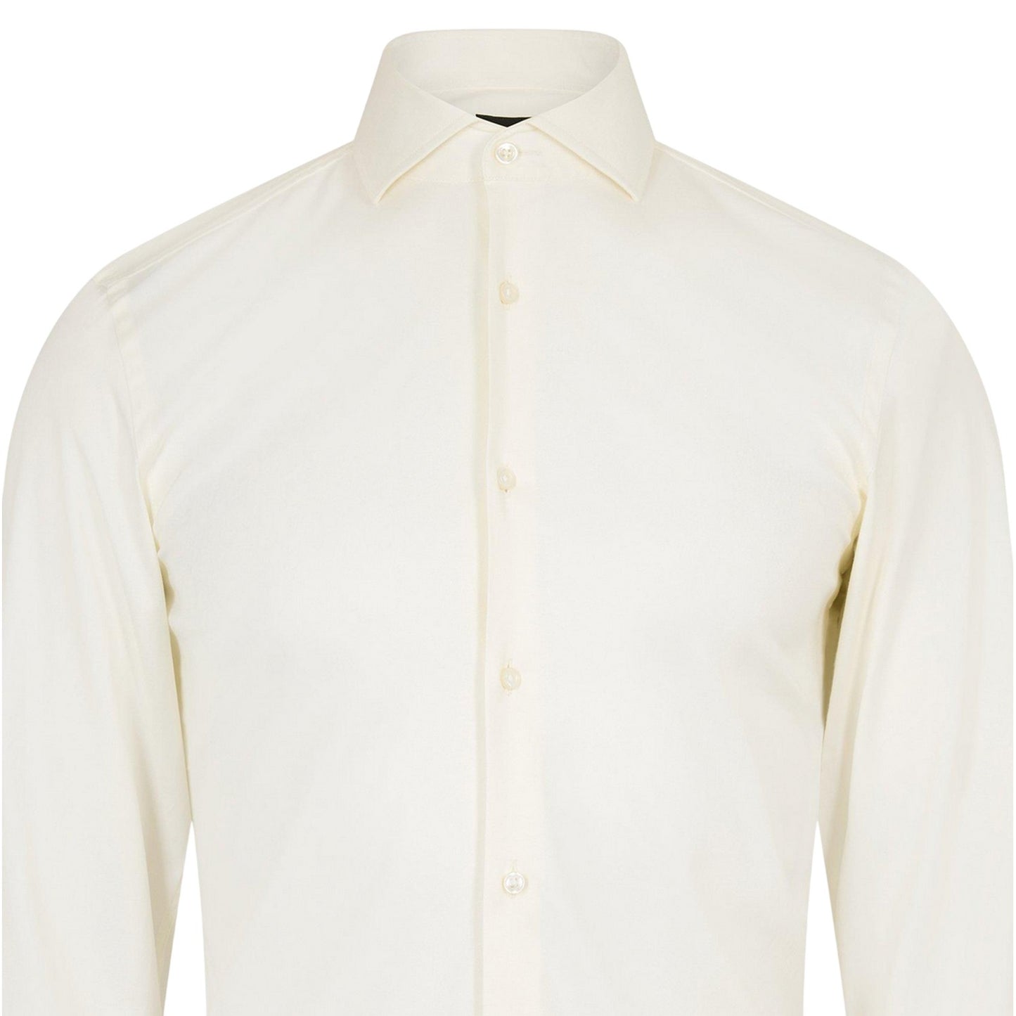 Natural - Side - Boss Mens H-Hank Oxford Long-Sleeved Formal Shirt