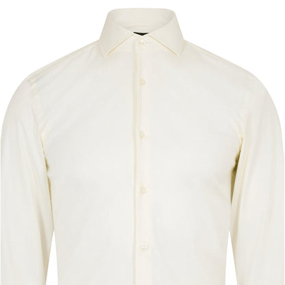 Natural - Side - Boss Mens H-Hank Oxford Long-Sleeved Formal Shirt