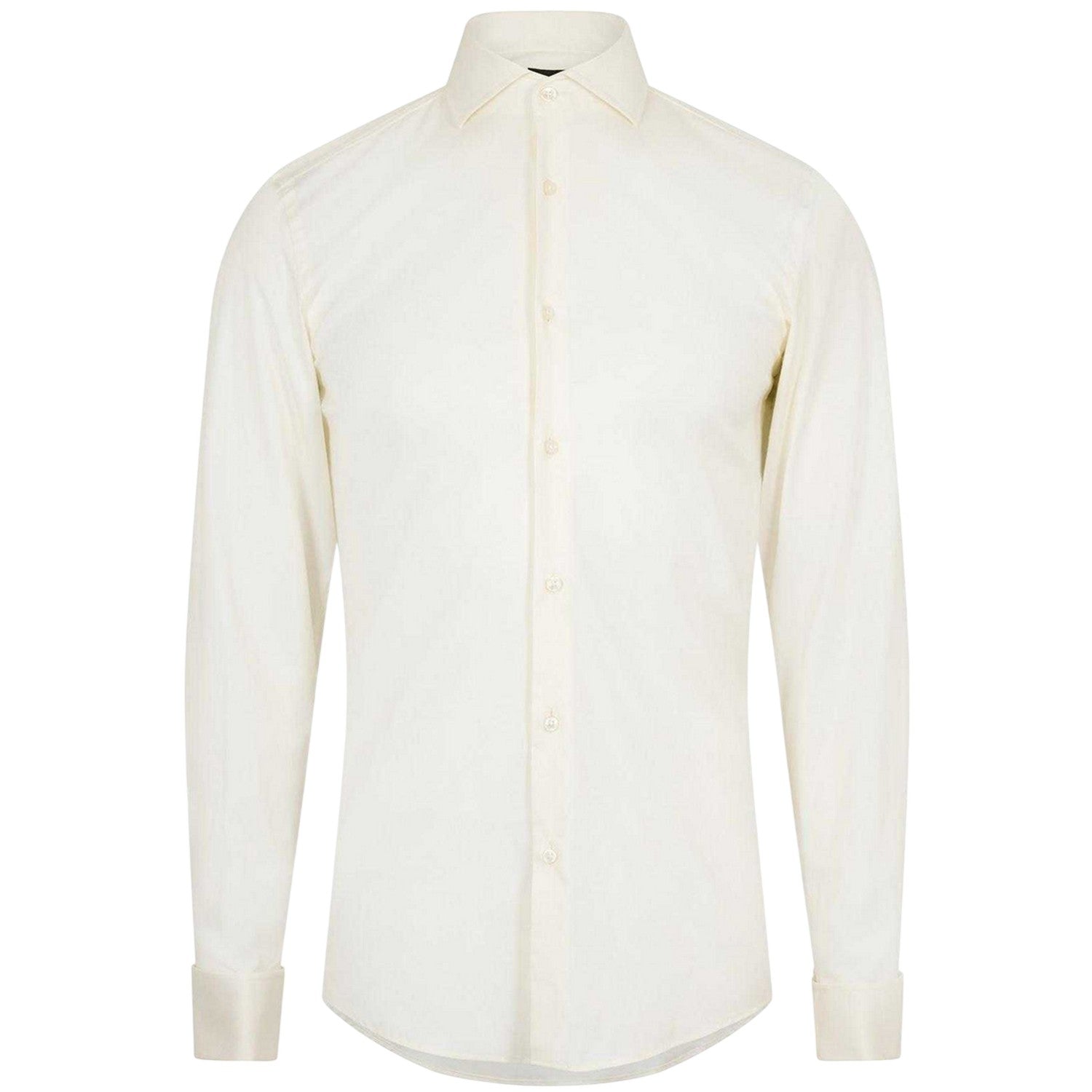 Natural - Front - Boss Mens H-Hank Oxford Long-Sleeved Formal Shirt