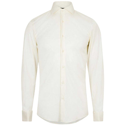 Natural - Front - Boss Mens H-Hank Oxford Long-Sleeved Formal Shirt