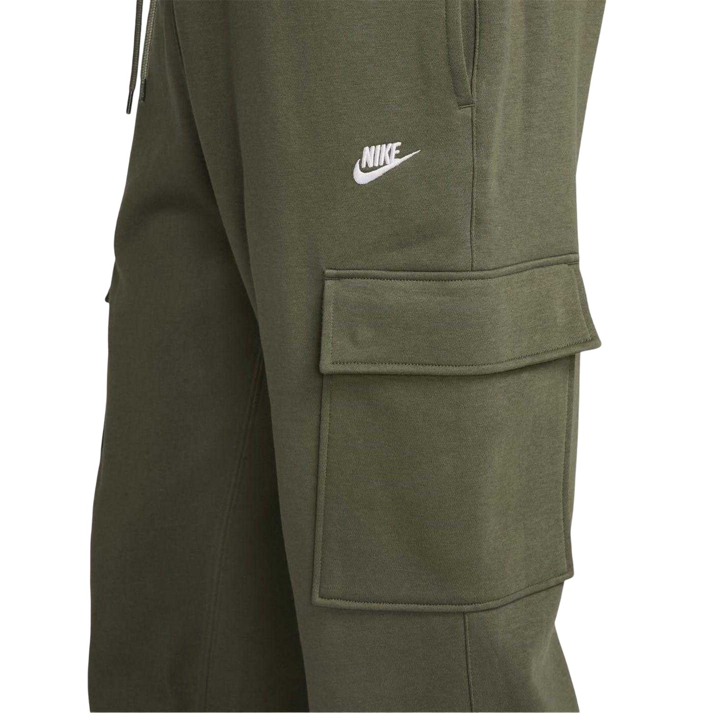 Olive-White - Side - Nike Mens Sportswear Club Cargo Jogging Bottoms