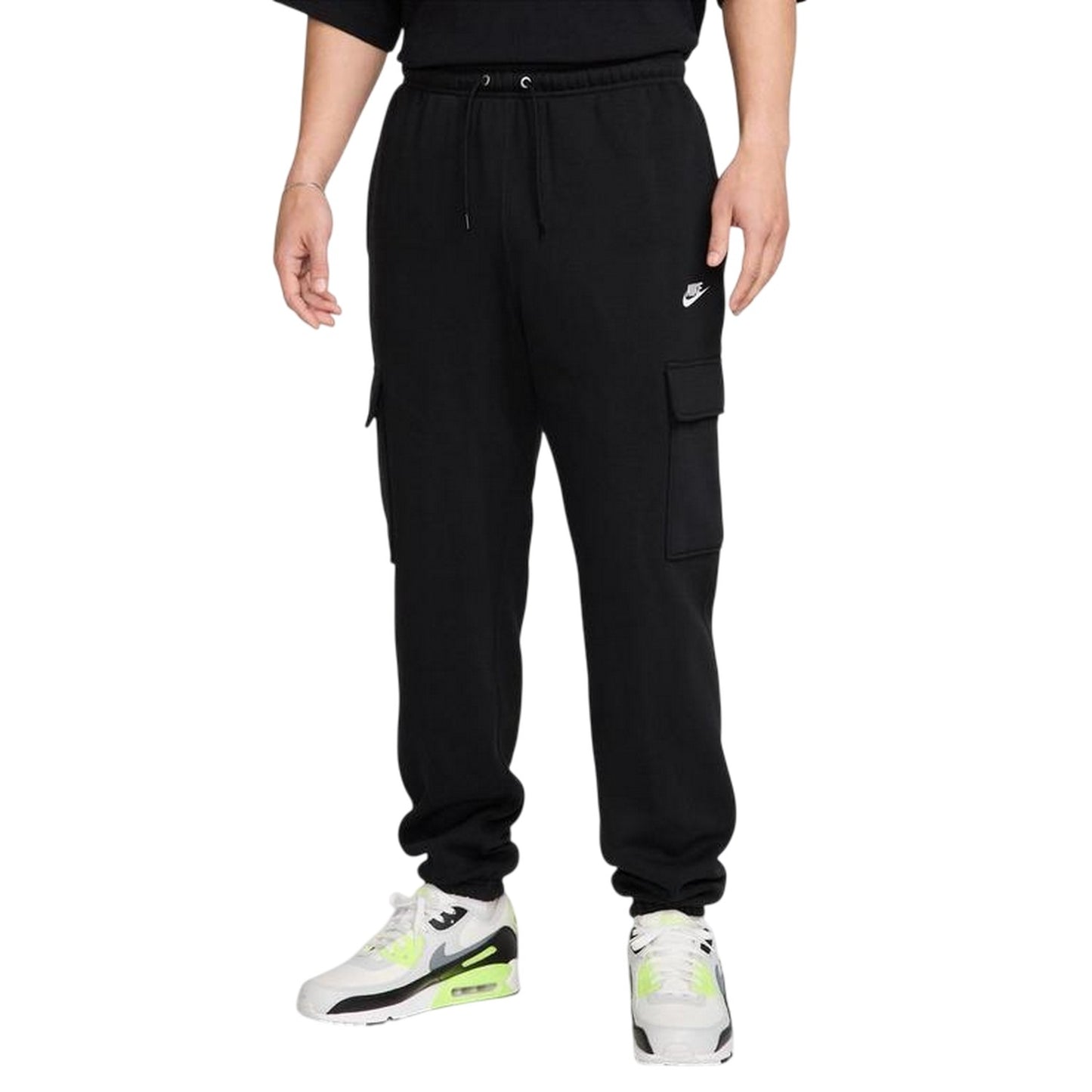 Black-White - Lifestyle - Nike Mens Sportswear Club Cargo Jogging Bottoms