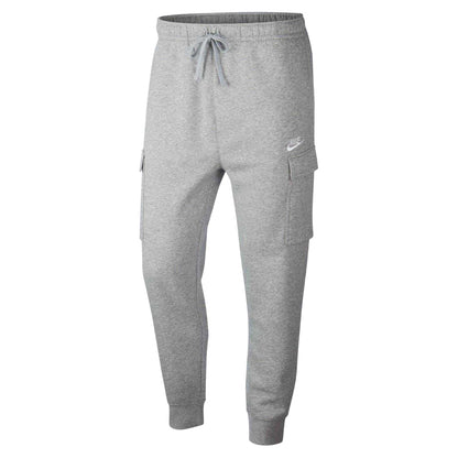 Dark Grey-White - Front - Nike Mens Sportswear Club Cargo Jogging Bottoms