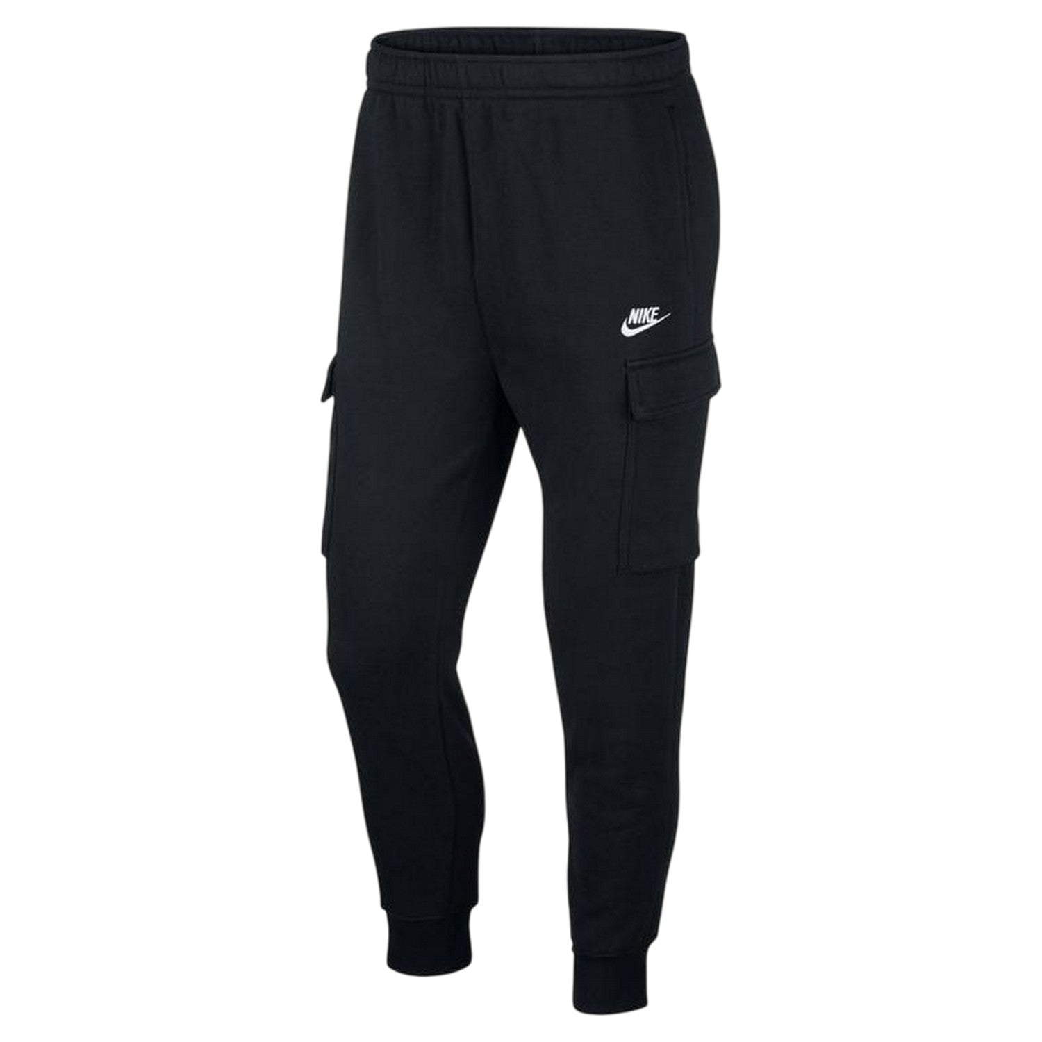 Black-White - Front - Nike Mens Sportswear Club Cargo Jogging Bottoms