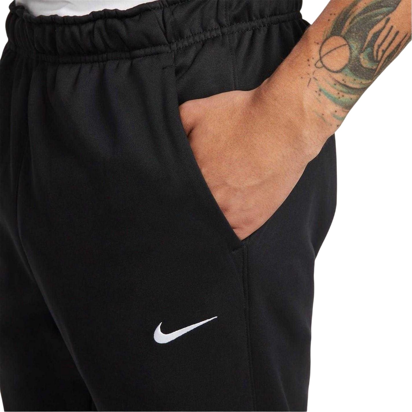 Black - Side - Nike Mens Dri-FIT Fleece Training Jogging Bottoms