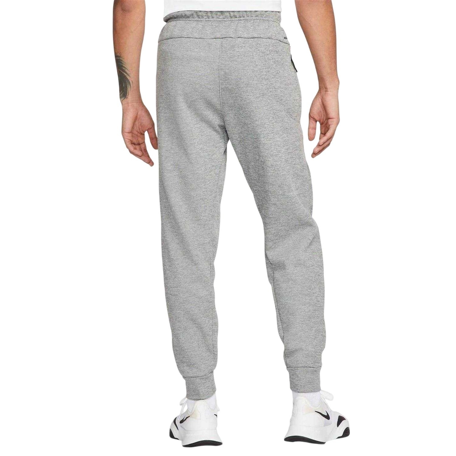 Grey - Back - Nike Mens Dri-FIT Fleece Training Jogging Bottoms