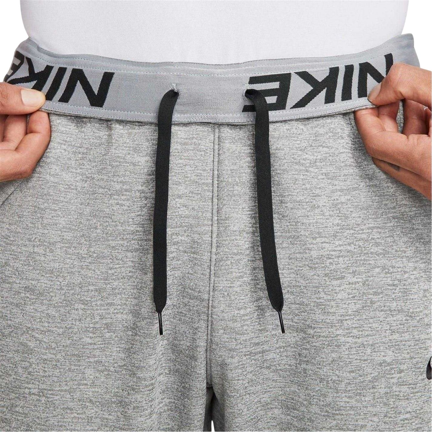 Grey - Side - Nike Mens Dri-FIT Fleece Training Jogging Bottoms