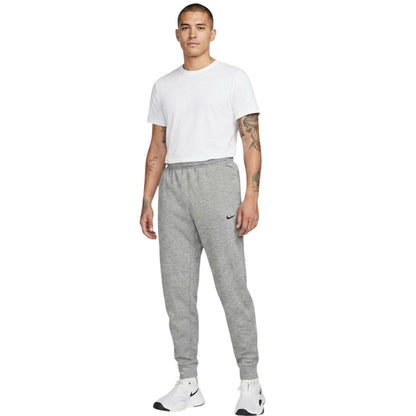 Grey - Pack Shot - Nike Mens Dri-FIT Fleece Training Jogging Bottoms