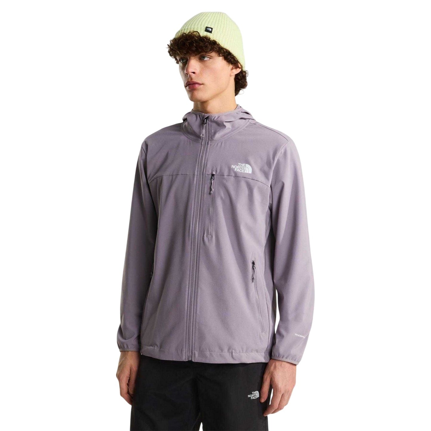 Grey - Side - The North Face Mens Hooded Jacket
