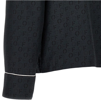 Black - Lifestyle - Off White Womens-Ladies Logo Lapel Collar Shirt