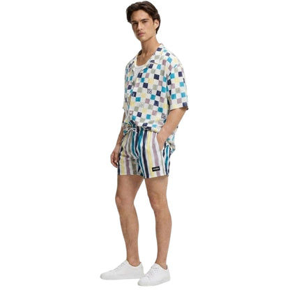 Light Green - Lifestyle - Hugo Mens Contrast Striped Swim Shorts