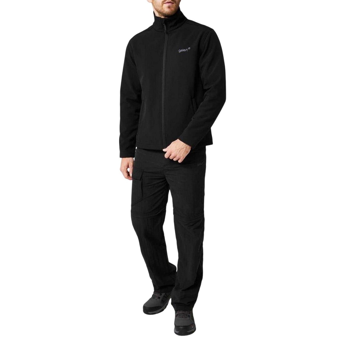 Black - Close up - Gelert Mens Logo Soft Shell Jacket