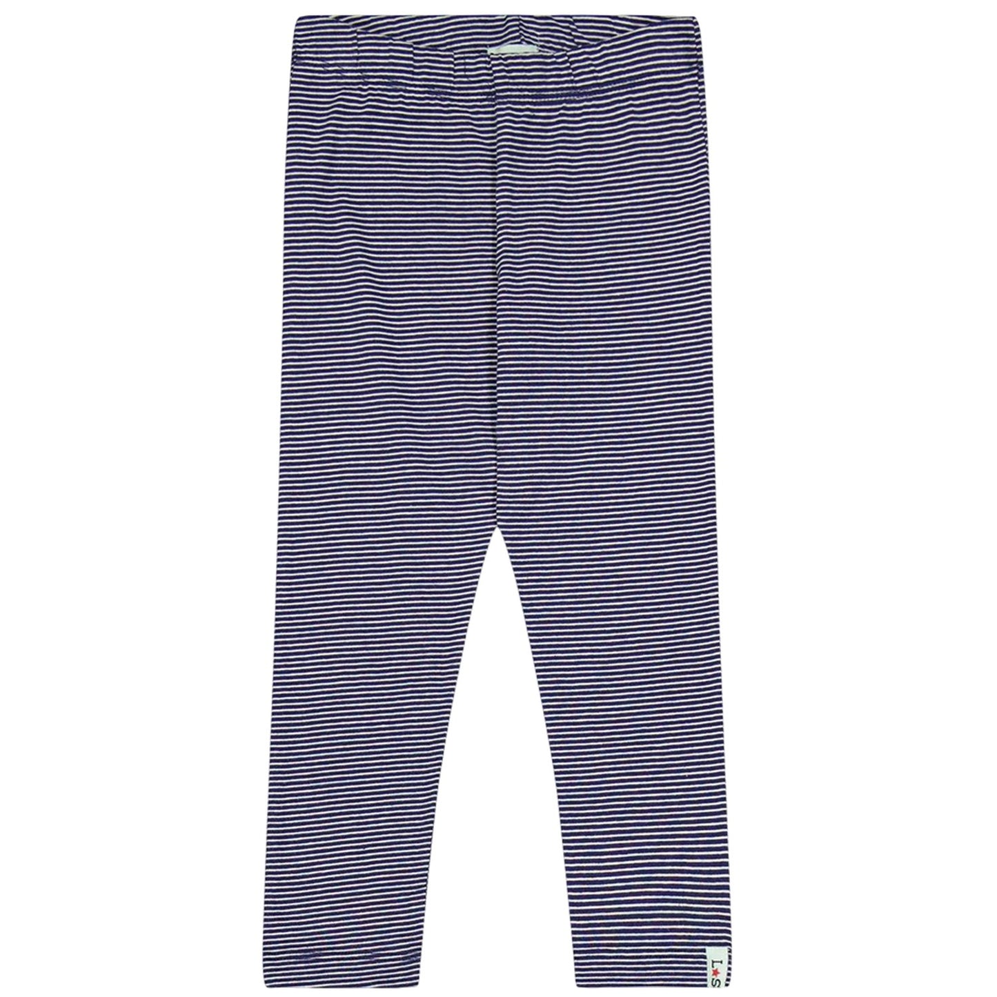 Pink-Navy - Side - Lilly & Sid Baby Girls Fairy Stripes Leggings (Pack of 2)