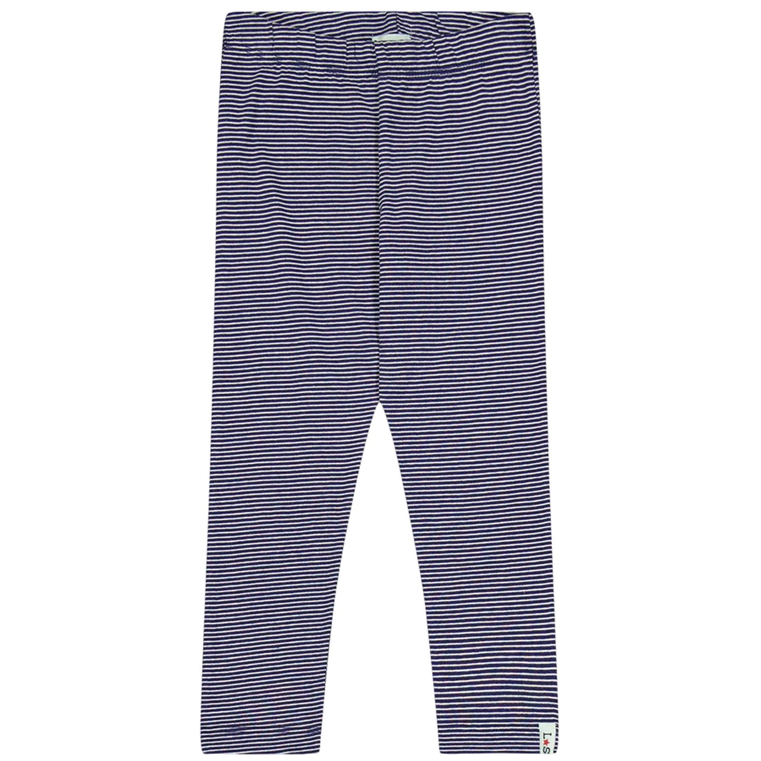 Pink-Navy - Side - Lilly & Sid Baby Girls Fairy Stripes Leggings (Pack of 2)