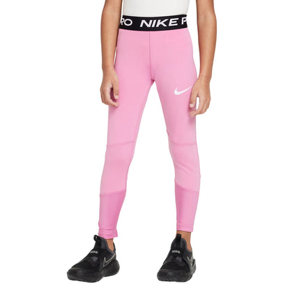 Flamingo Pink - Front - Nike Childrens-Kids Pro Leggings