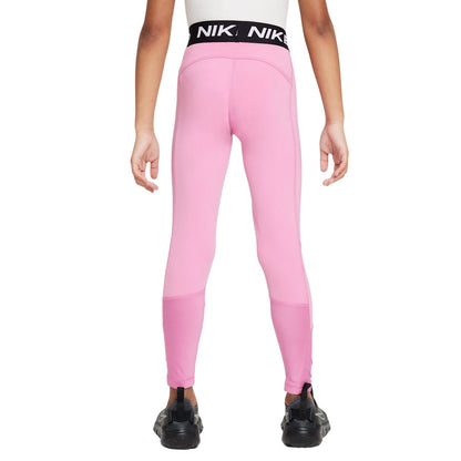 Flamingo Pink - Back - Nike Childrens-Kids Pro Leggings